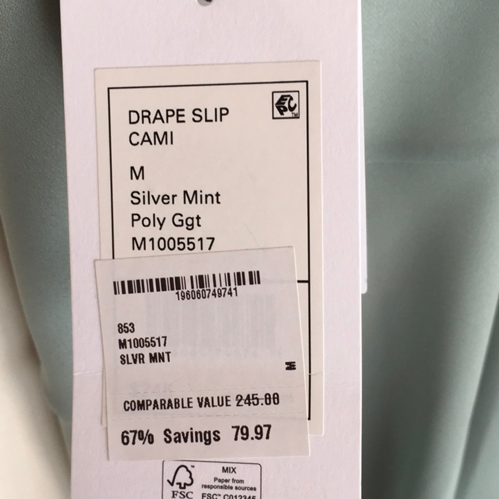 NWT Theory Cami in Silver Mint - Picture 5 of 7